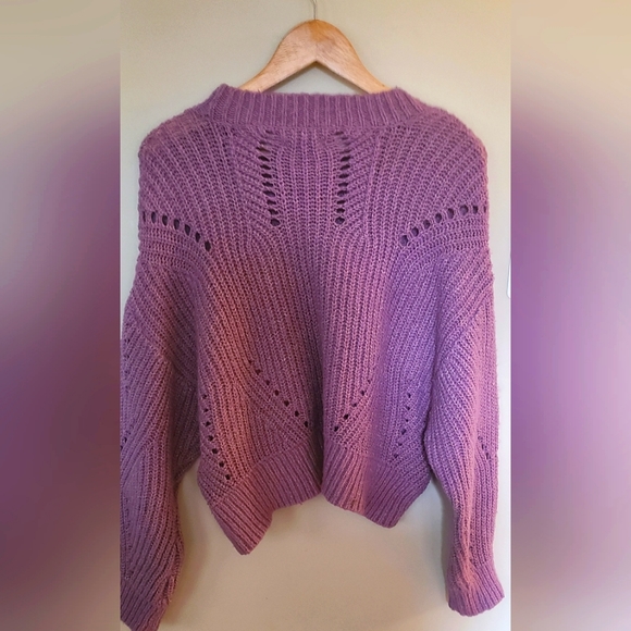 Elizabeth and James Lavender Cableknit Sweater - Picture 2 of 5